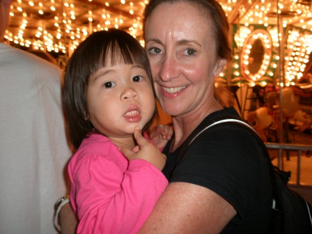 Karis and Mommy at the Warren County Fair